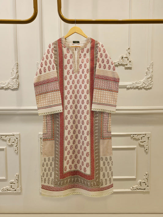 Elegant Digital Printed Cambric Shirt S114722