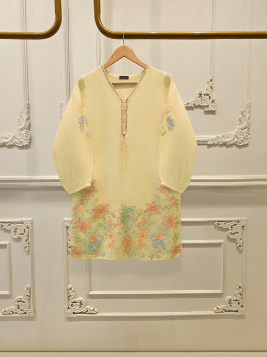 2 Piece - Pure Embroidered Cotton Net Suit S112077