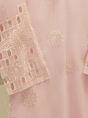 3 Piece - Pure Embroidered Cotton Net Suit S112426