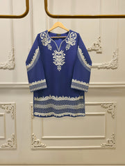 2 Piece - Pure Embroidered Cotton Net Suit S112744