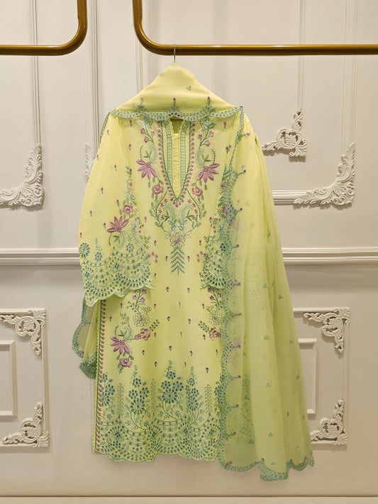 3 Piece - Embroidered Cambric Suit S112719