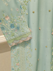 3 Piece- Pure Sheesha Silk Embroidered Suit S113340