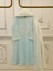 3 Piece - Pure Embroidered Cotton Net Suit S114254