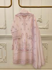 3 Piece - Pure Embroidered Cotton Net Suit S113165