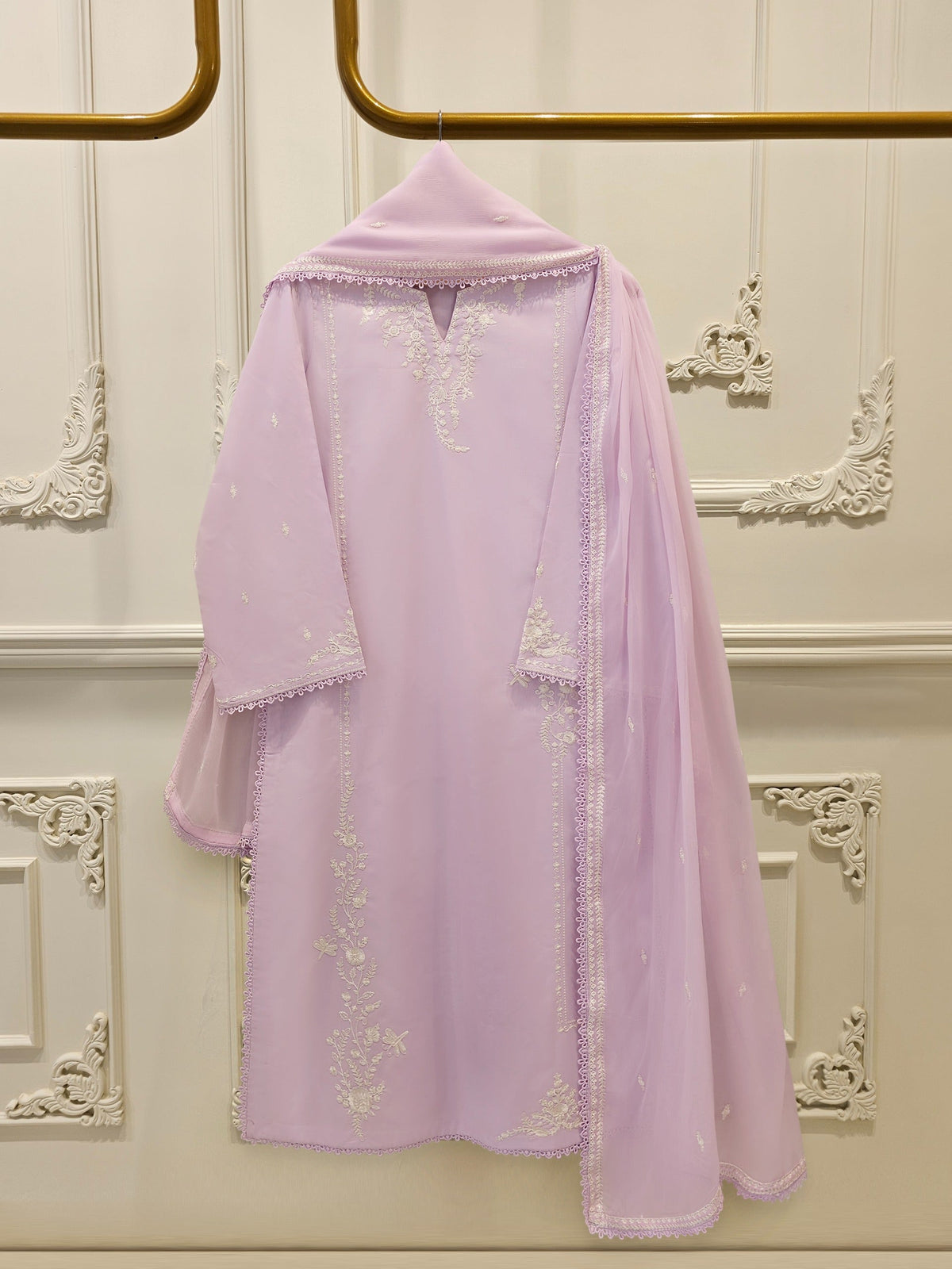 3 Piece - Embroidered Cambric Suit  S113163