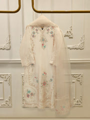 3 Piece-  Pure Embroidered Sheesha Silk Suit S112727