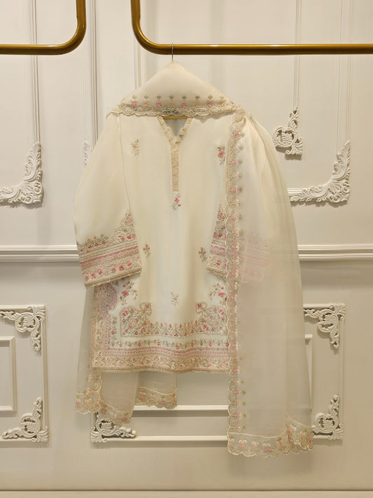 3 Piece- Pure Sheesha Silk Embroidered Suit S113238