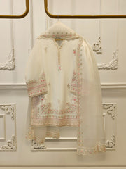 3 Piece- Pure Sheesha Silk Embroidered Suit S113238