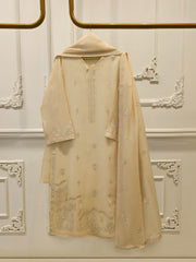 3 Piece - Pure Embroidered Cotton Net Suit S113224