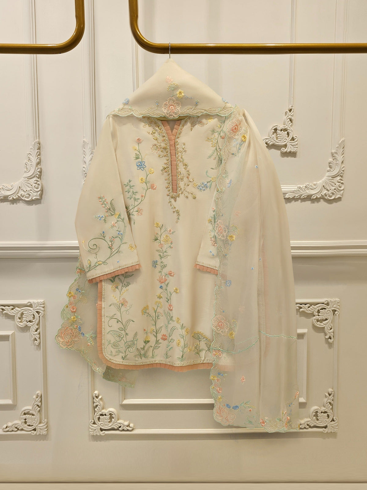 2 Piece- Pure Sheesha Silk Embroidered Suit S114255