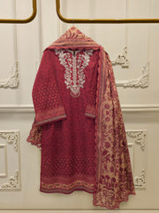 2-Piece Digital Printed & Embroidered Cambric Suit S114837