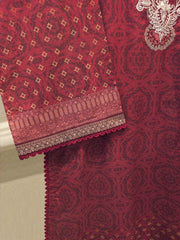 2-Piece Digital Printed & Embroidered Cambric Suit S114837