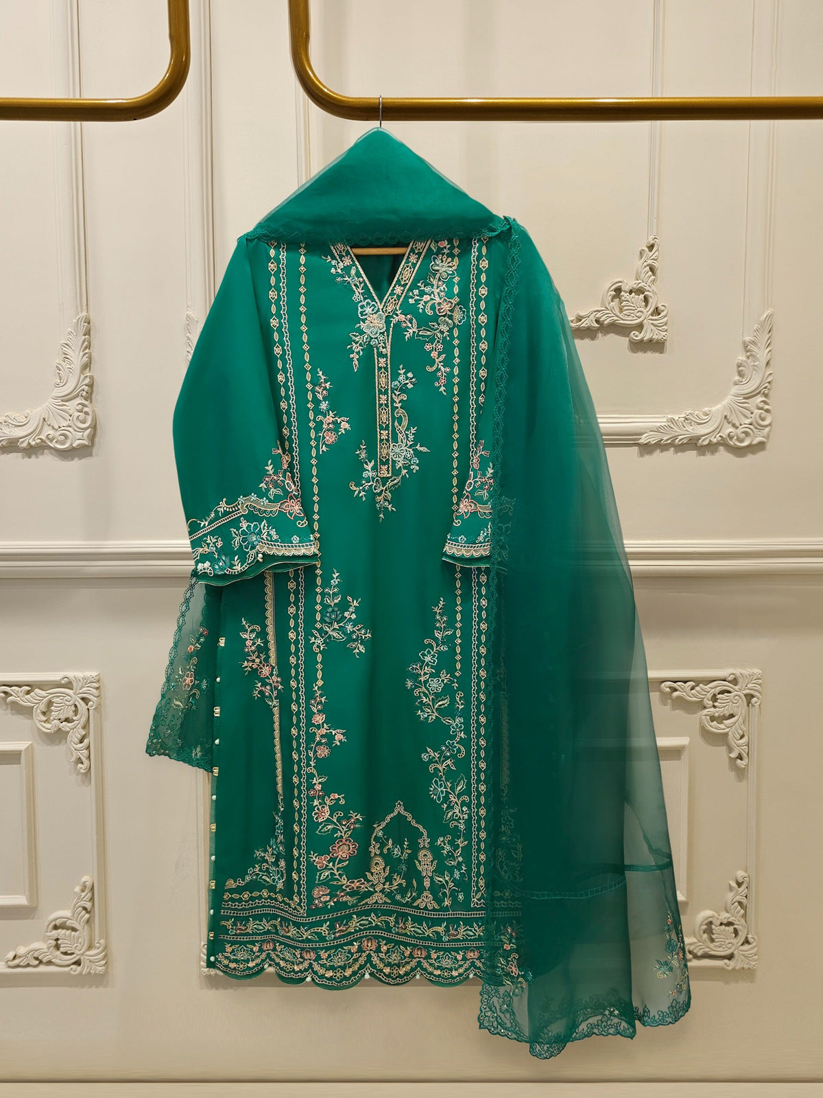 2 Piece - Pure Khaddi Silk Embroidered Suit S114894