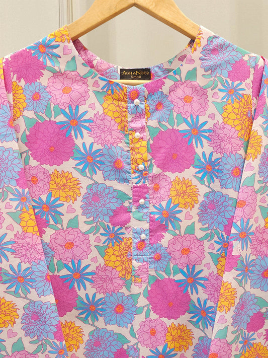 2 Piece - Digital Printed Embroidered Cambric Suit S112577