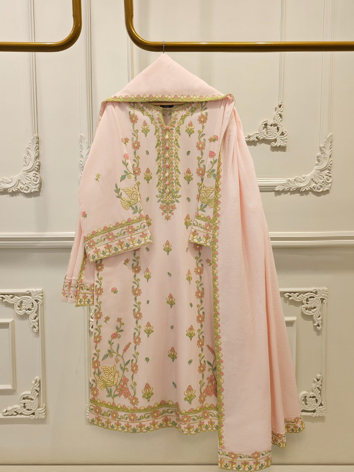 3 Piece - Embroidered Khaddar Suit S112697