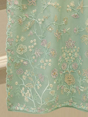 3 Piece - Pure  Chiffon Embroidered Suit S112716