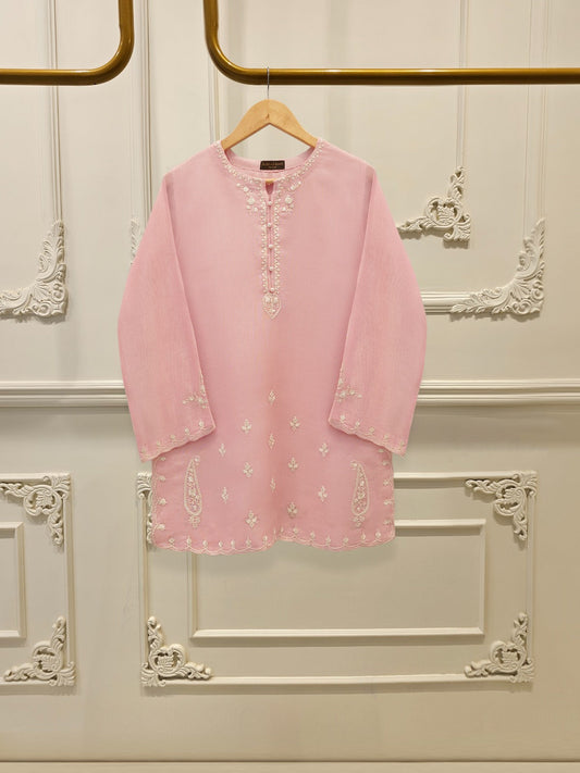 2 Piece - Pure Embroidered Cotton Net Suit S112738