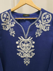 2 Piece - Pure Embroidered Cotton Net Suit S112744