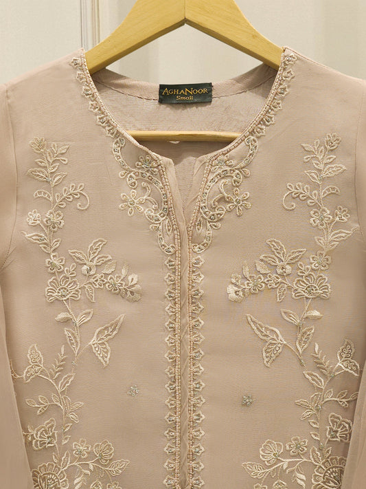 2 Piece - Pure Organza Embroidered Suit S112752