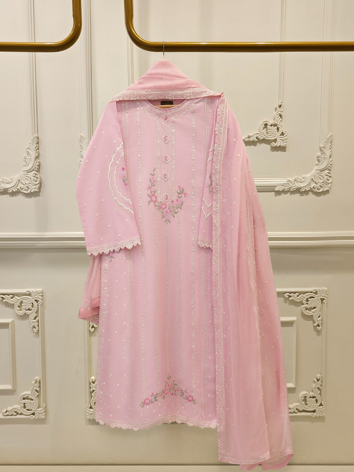 3 Piece - Embroidered Cambric Suit S112476