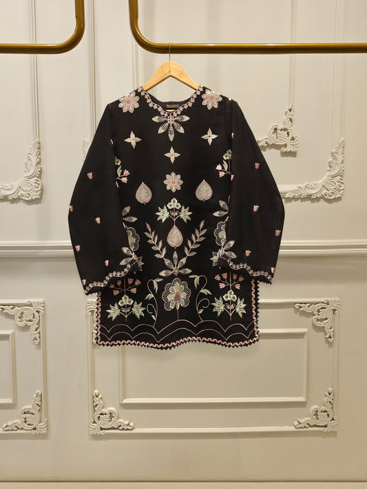 2 Piece - Pure Embroidered Cotton Net Suit S112758