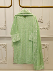 3 Piece - Pure Embroidered Cotton Net Suit S113241