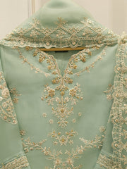 3 Piece - Pure Organza Embroidered Suit S113260