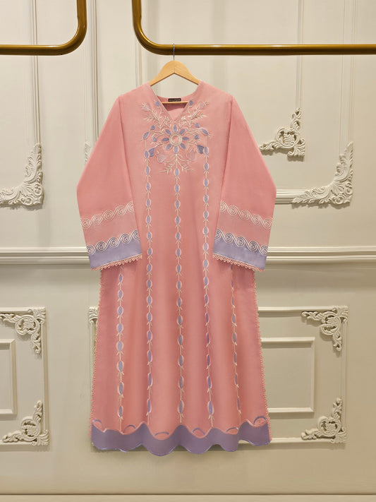 2 Piece- Pure Korean Silk Embroidered Suit S113335