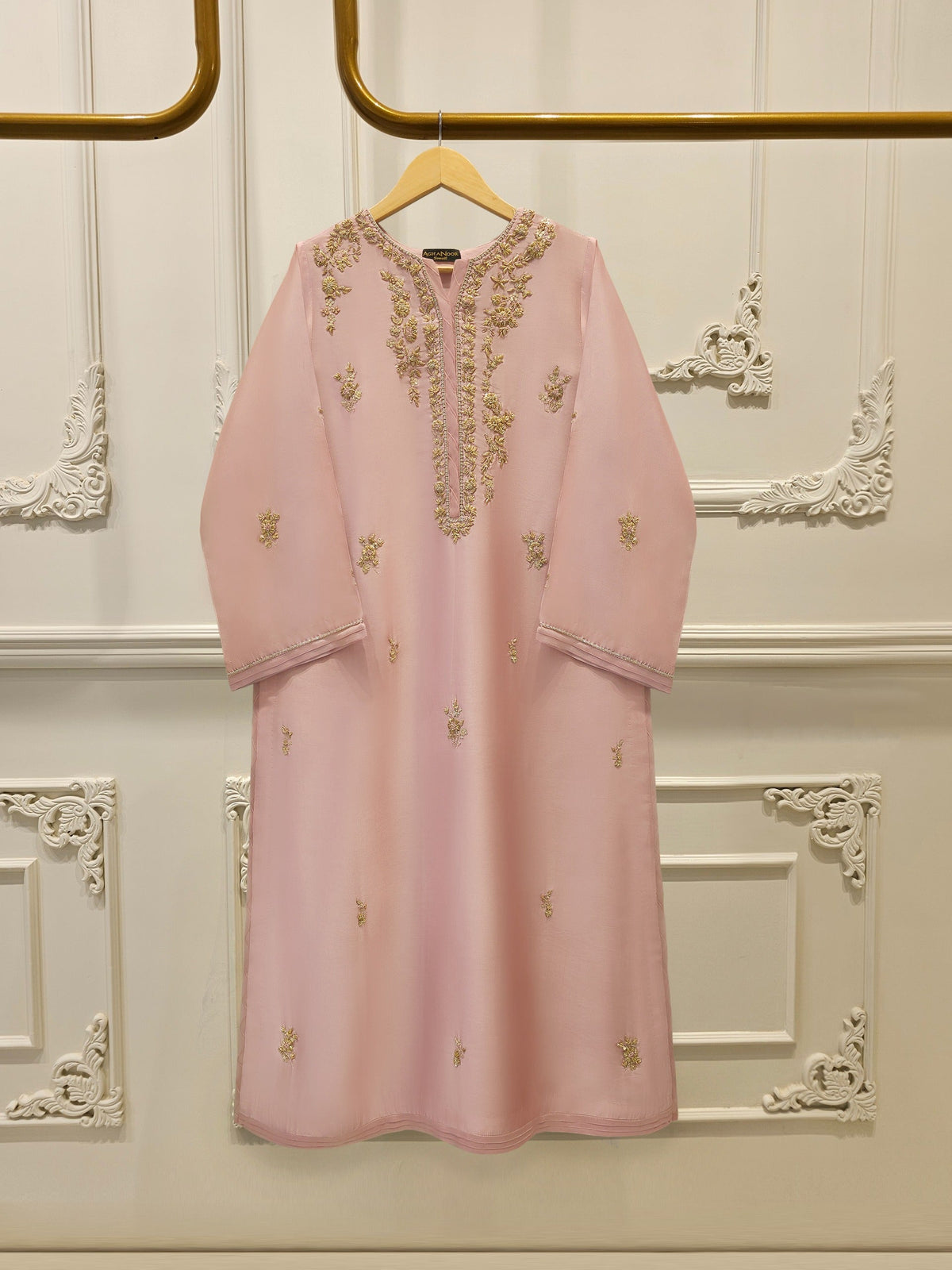 Pure Embroidered Sheesha Silk Shirt S114270
