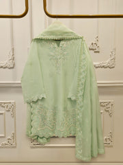 3 Piece - Pure Embroidered Cotton Net Suit S114250