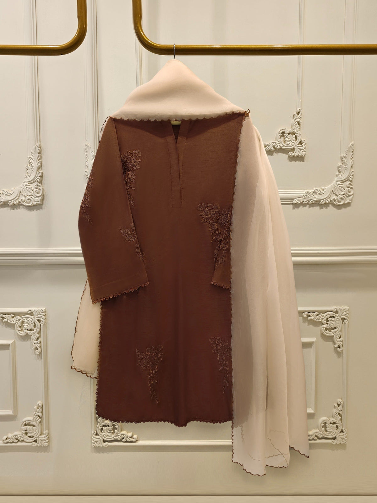 3 Piece - Pure Embroidered Korean Silk Suit S114278