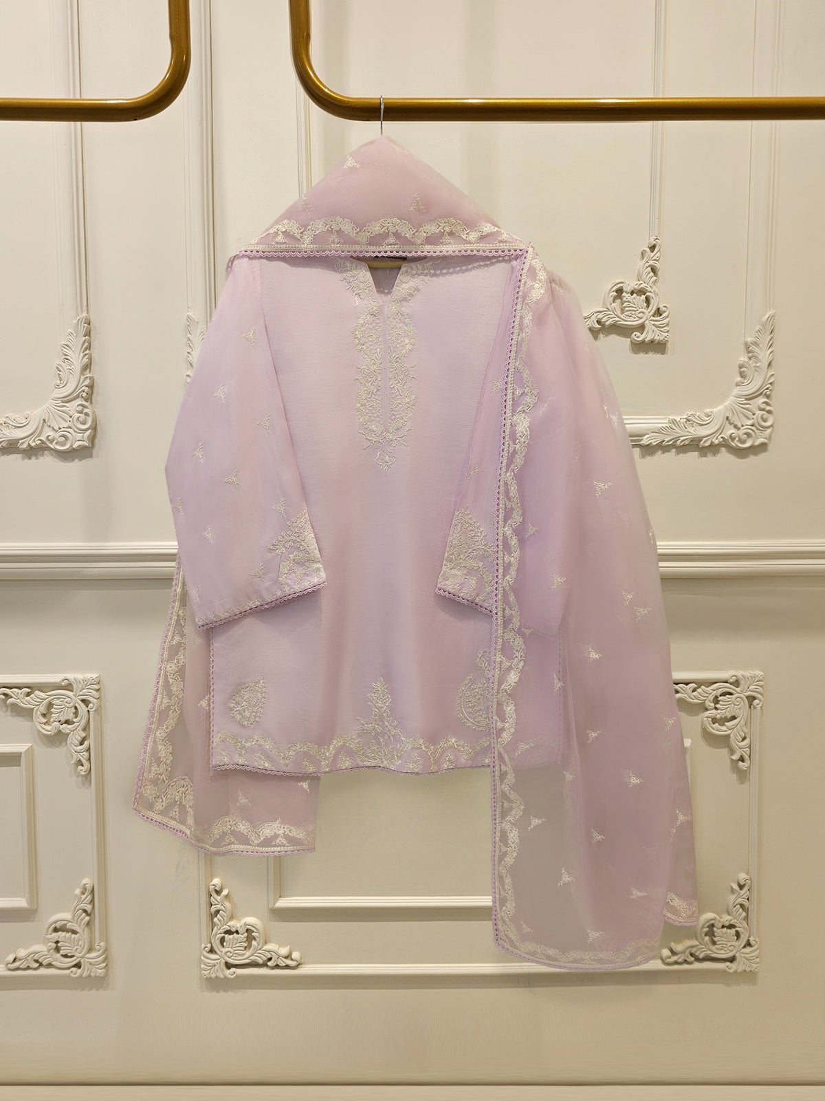 3 Piece - Pure Embroidered Korean Silk Suit S114440