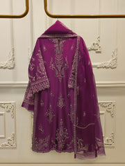 3 Piece- Pure Sheesha Silk Embroidered Suit S114490