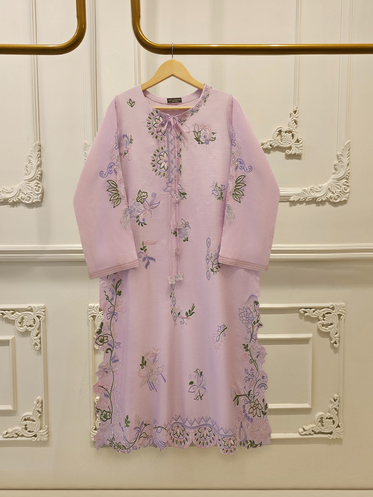 2 Piece- Pure Korean Silk Embroidered Suit S115311