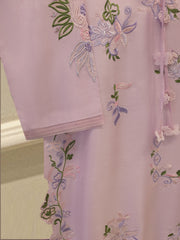 2 Piece- Pure Korean Silk Embroidered Suit S115311